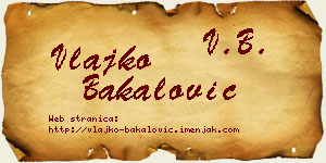 Vlajko Bakalović vizit kartica